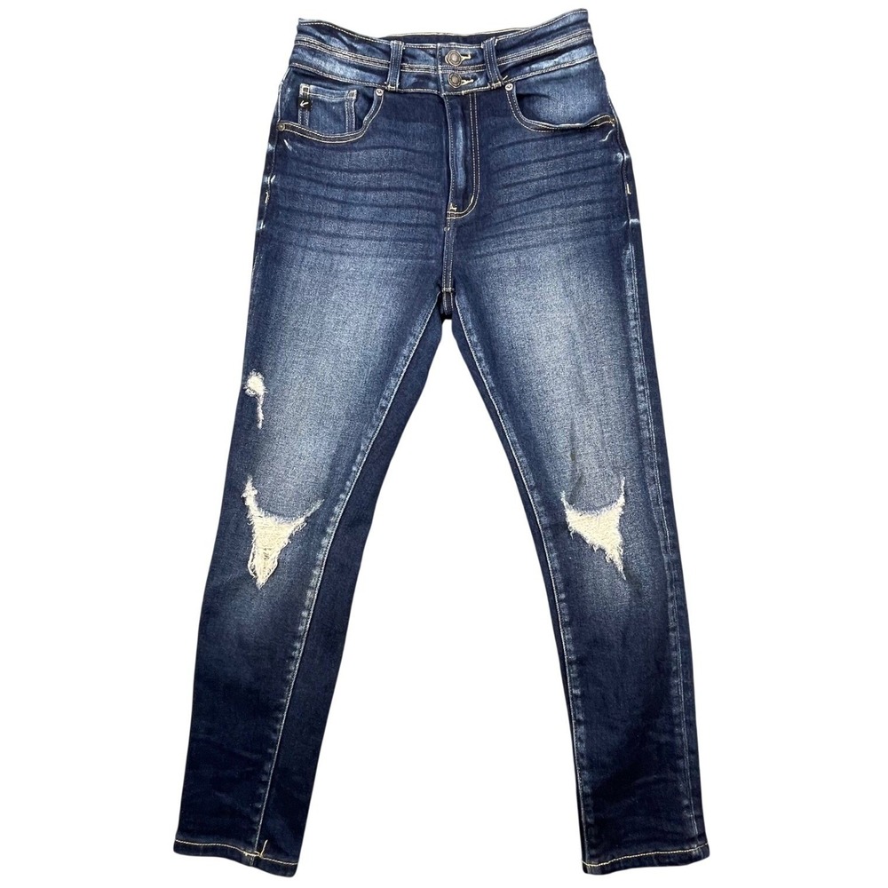 KanCan Dark Wash Distressed High Rise Skinny Jeans Women 26